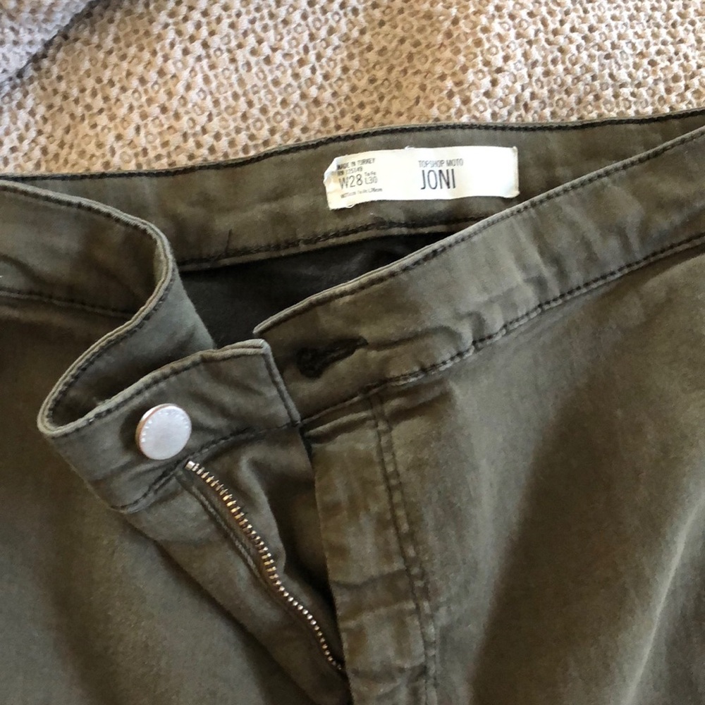 Top shop skinny green jeans